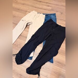 Stylish Pants Trio - Black, Beige, Blue